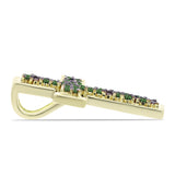 Cruce Pandantiv din Argint 925 Placat cu Aur ( 1.61 grame ) cu Diamant Verde 0.28 Carate