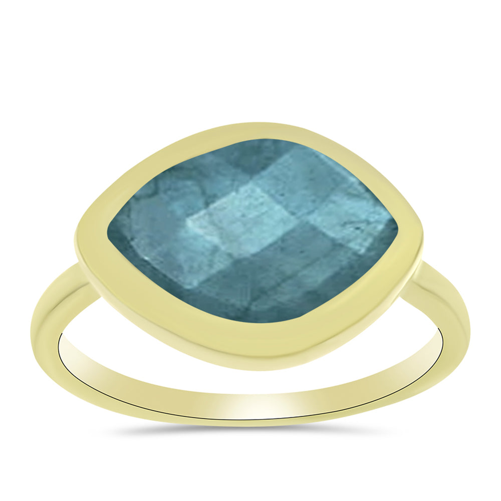Inel din Argint 925 Placat cu Aur ( 2.41 grame ) cu Labradorit 4.38 Carate
