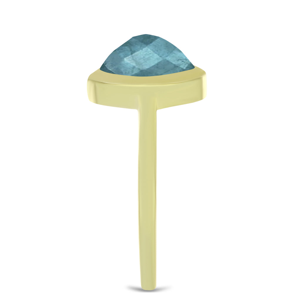 Inel din Argint 925 Placat cu Aur ( 2.41 grame ) cu Labradorit 4.38 Carate
