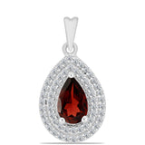 Pandantiv din Argint 925 ( 1.63 grame ) cu Granat Barton și Topaz Alb 1.34 Carate