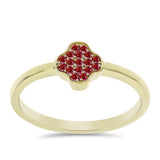 Inel din Argint 925 Placat cu Aur ( 1.9 grame ) cu Moissanite Roșu Majestic 0.13 Carate