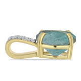 Pandantiv din Argint 925 Placat cu Aur ( 0.72 grame ) cu Labradorit și Topaz Alb 2.04 Carate