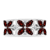 Inel din Argint 925 ( 3.68 grame ) cu Granat Barton și Topaz Alb 2.39 Carate