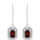 Cercei din Argint 925 ( 2.31 grame ) cu Granat Barton și Topaz Alb 1.66 Carate