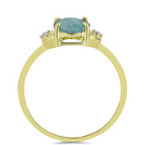 Inel din Argint 925 Placat cu Aur ( 1.84 grame ) cu Labradorit și Topaz Alb 1.63 Carate
