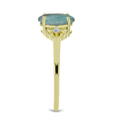Inel din Argint 925 Placat cu Aur ( 1.84 grame ) cu Labradorit și Topaz Alb 1.63 Carate