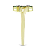 Inel din Argint 925 Placat cu Aur ( 2.17 grame ) cu Diamant Verde 0.08 Carate
