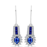 Cercei din Argint 925 ( 3.38 grame ) cu Safir Albastru Australian și Topaz Alb 2.7 Carate