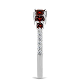 Inel din Argint 925 ( 1.87 grame ) cu Granat Barton și Topaz Alb 0.85 Carate