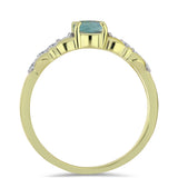 Inel din Argint 925 Placat cu Aur ( 2.84 grame ) cu Labradorit și Topaz Alb 1.14 Carate
