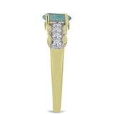 Inel din Argint 925 Placat cu Aur ( 2.84 grame ) cu Labradorit și Topaz Alb 1.14 Carate