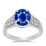 Inel din Argint 925 ( 3.05 grame ) cu Safir Albastru Australian și Topaz Alb 4.2 Carate