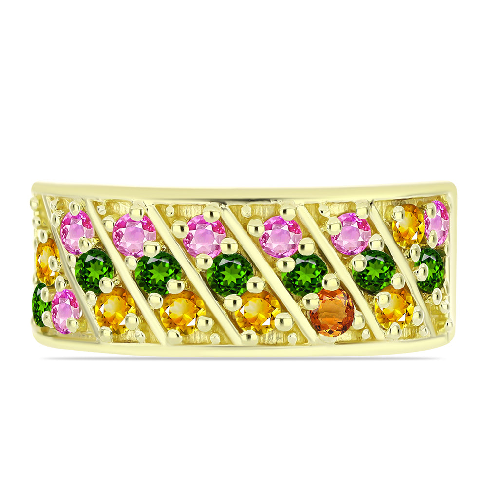 Inel din Argint 925 Placat cu Aur ( 4.26 grame ) cu Turmalină Chakra 0.95 Carate