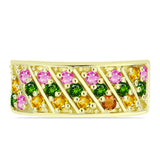 Inel din Argint 925 Placat cu Aur ( 4.26 grame ) cu Turmalină Chakra 0.95 Carate