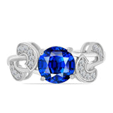 Inel din Argint 925 ( 2.81 grame ) cu Safir Albastru Australian și Topaz Alb 2.84 Carate