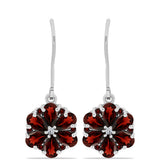 Cercei din Argint 925 ( 2.36 grame ) cu Granat Barton și Topaz Alb 3.44 Carate