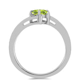 Inel din Argint 925 ( 2.11 grame ) cu Peridot Changbai și Topaz Alb 0.56 Carate