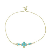 Brățară din Argint 925 Placat cu Aur ( 4.05 grame ) cu Cuarț Paraiba și Topaz Alb 1.17 Carate