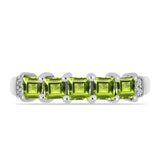 Inel din Argint 925 ( 2.35 grame ) cu Peridot Changbai și Topaz Alb 0.92 Carate