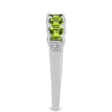 Inel din Argint 925 ( 2.35 grame ) cu Peridot Changbai și Topaz Alb 0.92 Carate