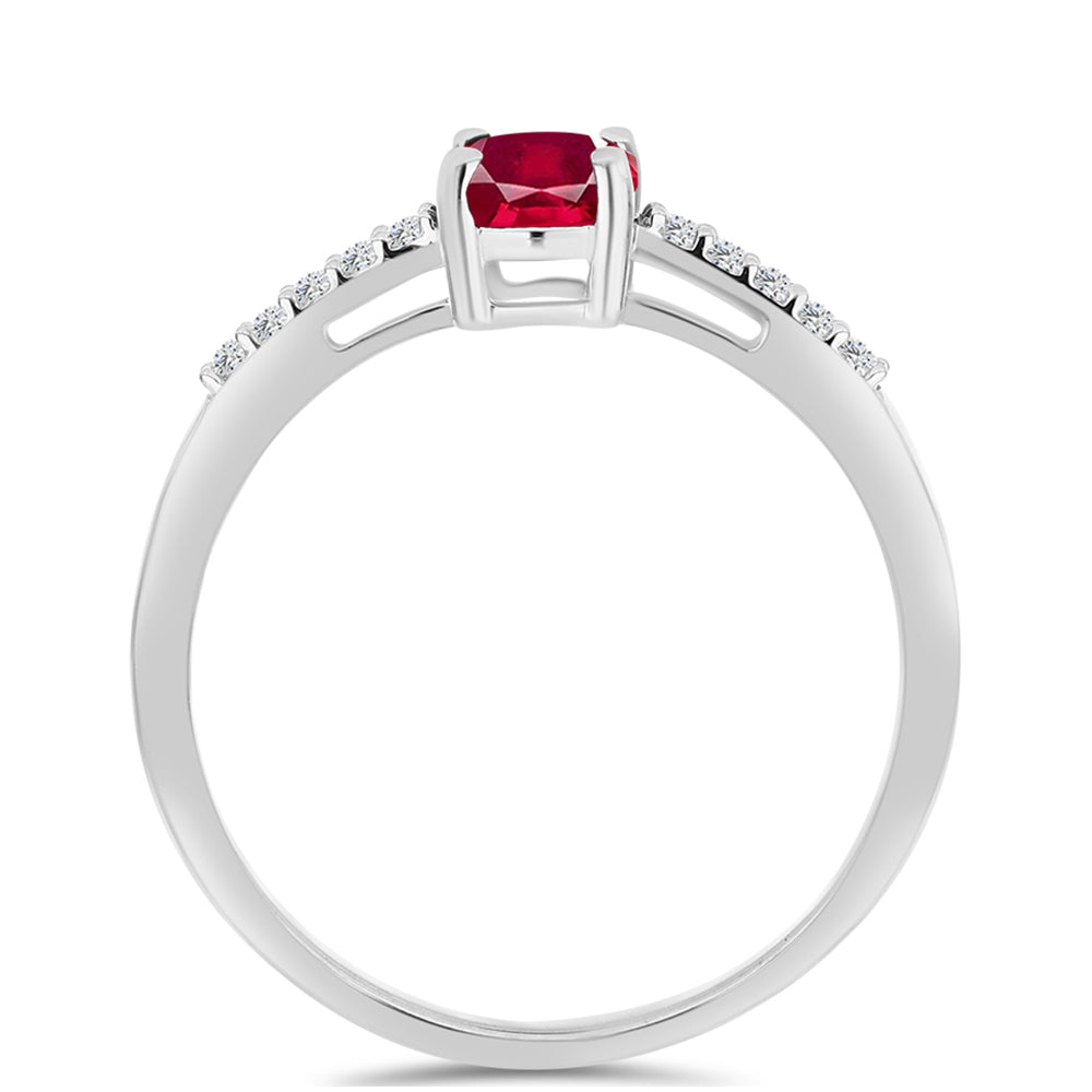 Inel din Argint 925 ( 1.46 grame ) cu Rubin Malagasy și Topaz Alb 1.18 Carate