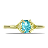 Inel din Argint 925 Placat cu Aur ( 1.43 grame ) cu Cuarț Paraiba 0.39 Carate