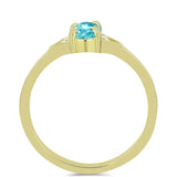 Inel din Argint 925 Placat cu Aur ( 1.43 grame ) cu Cuarț Paraiba 0.39 Carate