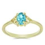 Inel din Argint 925 Placat cu Aur ( 1.43 grame ) cu Cuarț Paraiba 0.39 Carate