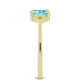 Inel din Argint 925 Placat cu Aur ( 1.43 grame ) cu Cuarț Paraiba 0.39 Carate