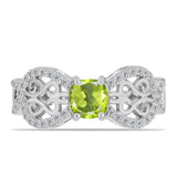 Inel din Argint 925 ( 4.27 grame ) cu Peridot Changbai și Topaz Alb 1.47 Carate