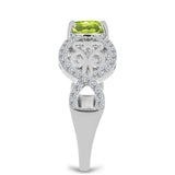 Inel din Argint 925 ( 4.27 grame ) cu Peridot Changbai și Topaz Alb 1.47 Carate