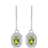 Cercei din Argint 925 ( 2.09 grame ) cu Peridot Changbai și Topaz Alb 0.83 Carate