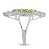 Inel din Argint 925 ( 4.23 grame ) cu Peridot Changbai și Topaz Alb 1.82 Carate