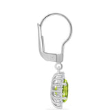 Cercei din Argint 925 ( 2.65 grame ) cu Peridot Changbai și Topaz Alb 3.55 Carate