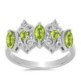Inel din Argint 925 ( 3.7 grame ) cu Peridot Changbai și Topaz Alb 1.14 Carate