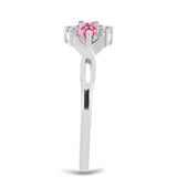 Inel din Argint 925 ( 2.17 grame ) cu Turmalină Roz Pelmadulla și Topaz Alb 1.06 Carate