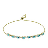 Brățară din Argint 925 Placat cu Aur ( 4.31 grame ) cu Cuarț Paraiba și Topaz Alb 1.35 Carate
