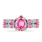 Inel din Argint 925 ( 2.59 grame ) cu Turmalină Roz Pelmadulla și Topaz Alb 1.44 Carate