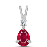 Pandantiv din Argint 925 ( 0.57 grame ) cu Rubin Malagasy și Topaz Alb 1.03 Carate
