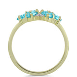 Inel din Argint 925 Placat cu Aur ( 2.75 grame ) cu Cuarț Paraiba și Topaz Alb 1.18 Carate