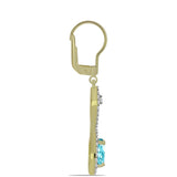 Cercei din Argint 925 Placat cu Aur ( 3.46 grame ) cu Cuarț Paraiba și Topaz Alb 3.07 Carate