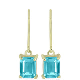 Cercei din Argint 925 Placat cu Aur ( 2.15 grame ) cu Cuarț Paraiba 2.68 Carate