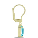 Cercei din Argint 925 Placat cu Aur ( 2.15 grame ) cu Cuarț Paraiba 2.68 Carate