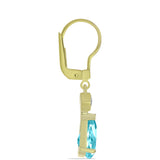 Cercei din Argint 925 Placat cu Aur ( 2.58 grame ) cu Cuarț Paraiba și Topaz Alb 3.9 Carate
