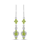 Cercei din Argint 925 ( 3.21 grame ) cu Peridot Changbai și Topaz Alb 1.29 Carate