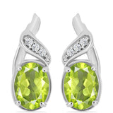 Cercei din Argint 925 ( 3.55 grame ) cu Peridot Changbai și Topaz Alb 2.7 Carate