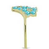 Inel din Argint 925 Placat cu Aur ( 2.35 grame ) cu Cuarț Paraiba și Topaz Alb 1.36 Carate