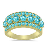 Inel din Argint 925 Placat cu Aur ( 5.46 grame ) cu Cuarț Paraiba 2.5 Carate