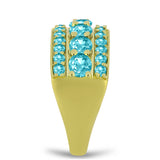 Inel din Argint 925 Placat cu Aur ( 5.46 grame ) cu Cuarț Paraiba 2.5 Carate