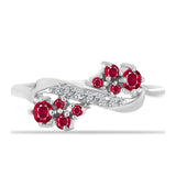 Inel din Argint 925 ( 2.45 grame ) cu Rubin Malagasy și Topaz Alb 0.59 Carate